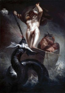 Thor peleando contra la serpiente Jörmundgander | Johan Heinrich Füssli (1788)